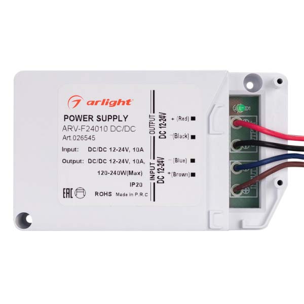 Блок питания ARV-F24010 DC/DC (12-24V, 10A, фильтр ШИМ) Arlight